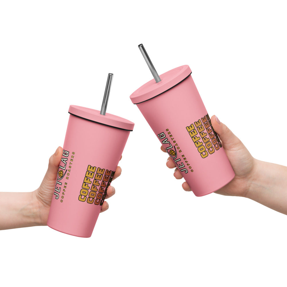 Insulated Tumbler With Straw 20 oz